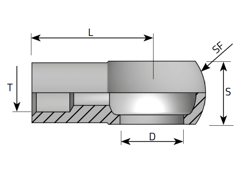Końcówka oczkowa AOSM D 6 - T 4, Materiał: Stal czerniona