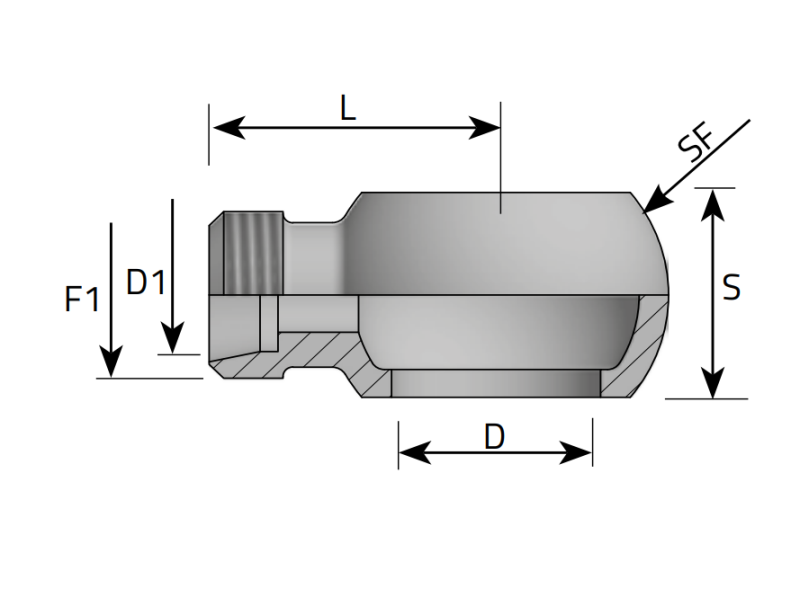 Złącze oczkowe RIN M14x1,5 - D1/4", Materiał: Stal węglo