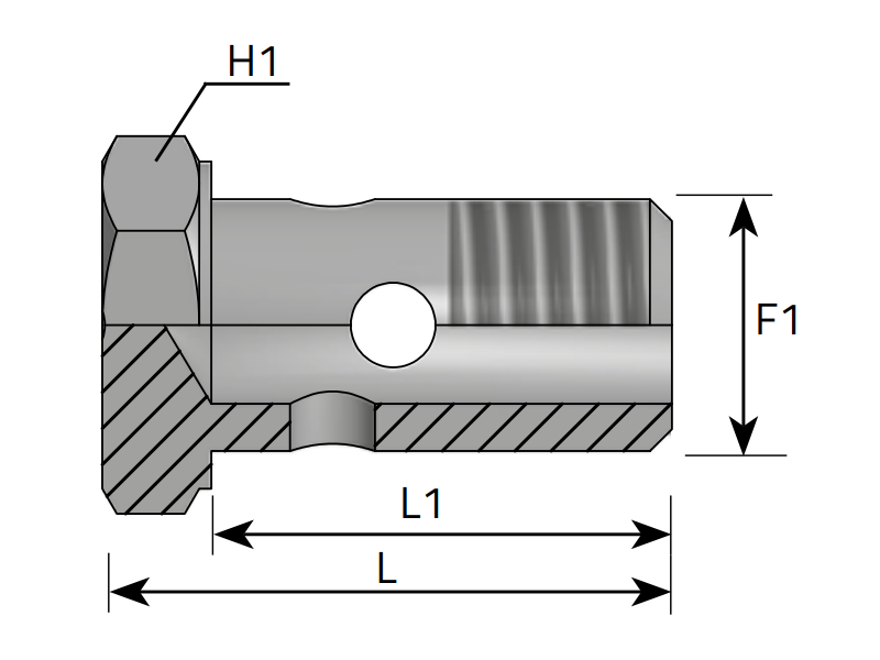 Śruba do końcówek oczkowych HP 1/8" BSPP, Materiał: Stal