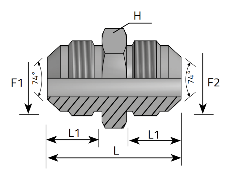 Złącze proste G 7/16" JIC, Materiał: Stal węglowa Cr(VI)