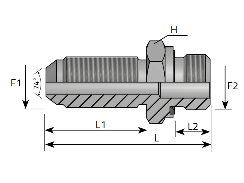 Przyłącze proste ASVR 7/16" JIC - 1/8" BSPP, Materiał: St