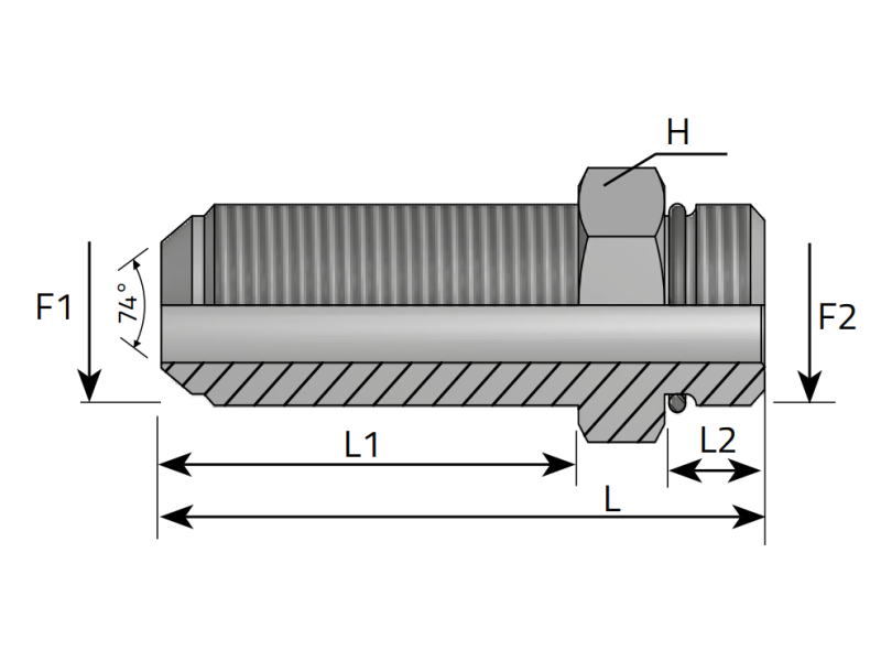 Przyłącze proste ASVR 7/16" JIC - 7/16" UNF, Materiał: St