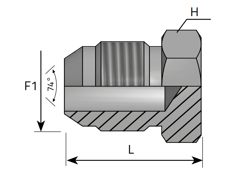 Śruba zaślepiająca ROV 7/16" JIC, Materiał: Stal węglow
