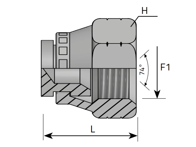 Nakrętka zaślepiająca VKAM 7/16" JIC, Materiał: Stal wę