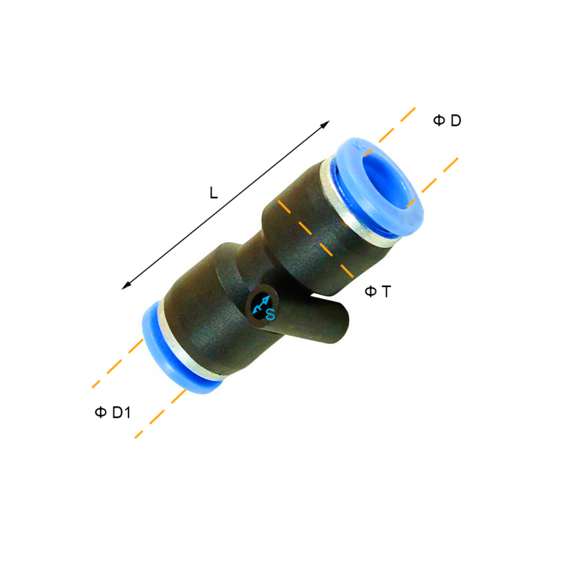 Złącze wtykowe proste Metryczne GPM 3 mm - 3 mm, Rozmiar wariantu: 3 mm - 3 mm