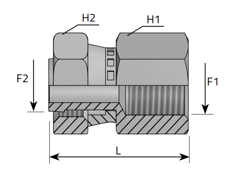 Przyłącze proste EGWE 9/16" ORFS - 1/4" BSPP, Materiał: S