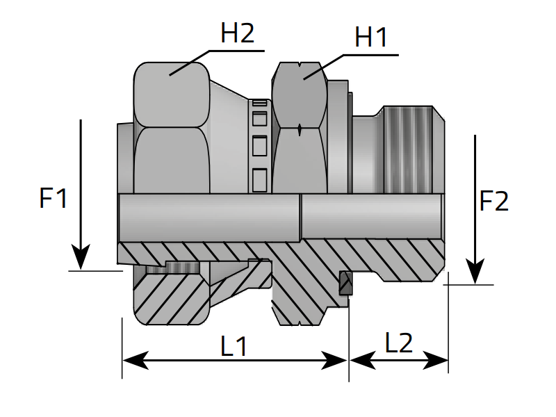 Przyłącze proste EGE 9/16" ORFS - M10x1,0, Materiał: Stal