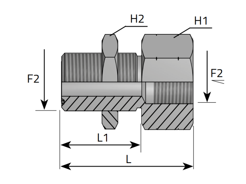 Przyłącze proste grodziowe GAISV 9/16" ORFS - 1/4" NPT, Ma