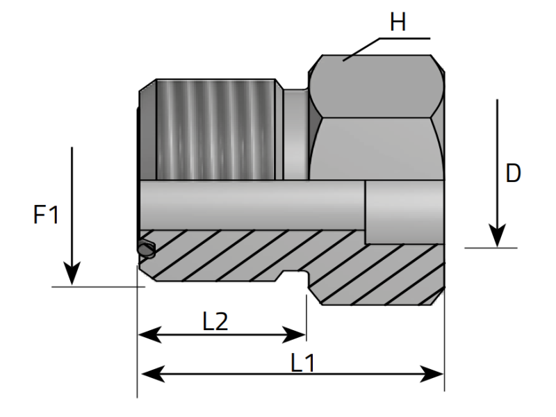 Złącze proste do spawania AMNS 9/16" ORFS - D6, Materiał: