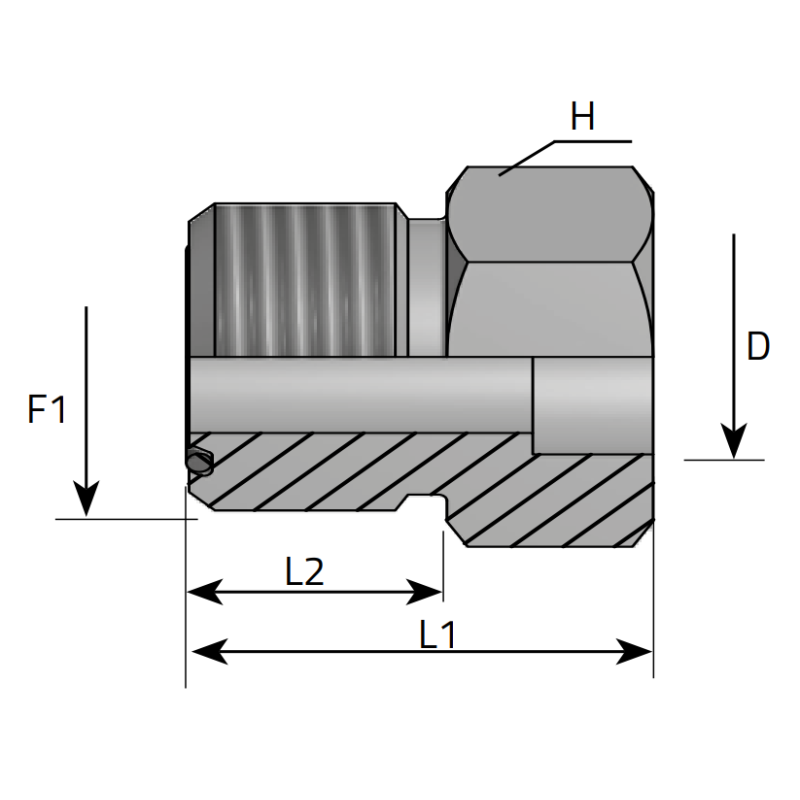Złącze proste do spawania AMNS 9/16" ORFS - D6, Materiał: