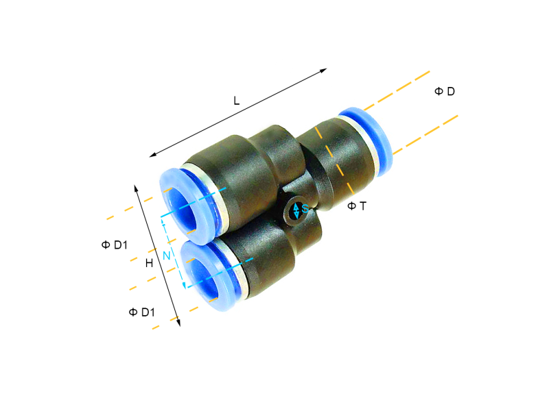 Trójnik wtykowy TYR Metryczny, Rozmiar wariantu: 10 mm - 1