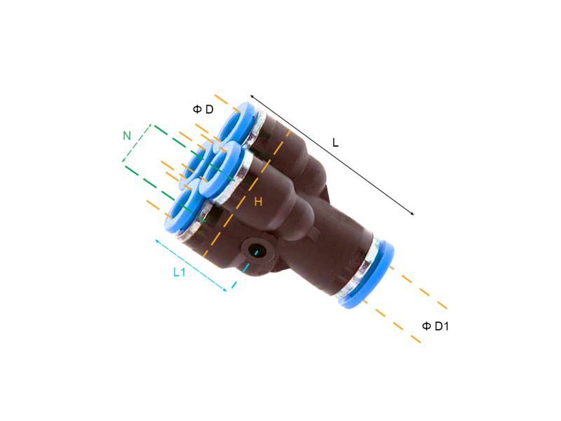 Rozgałęźnik wtykowy YP, Rozmiar wariantu: 1 x 6 mm - 4 x