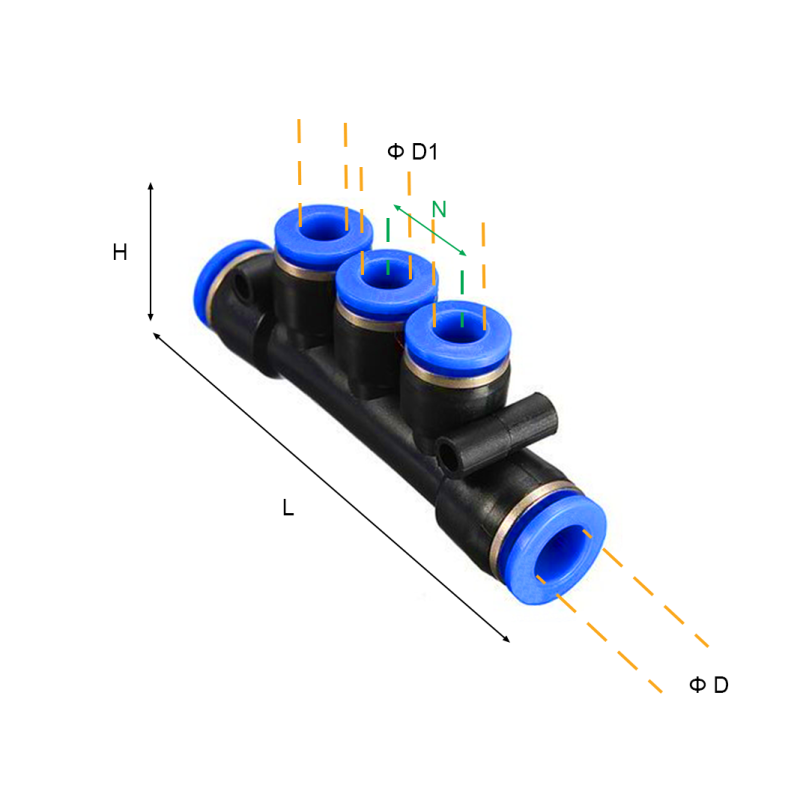 Rozdzielacz wtykowy wielosegmentowy WP Metryczny 2x 10mm - 3