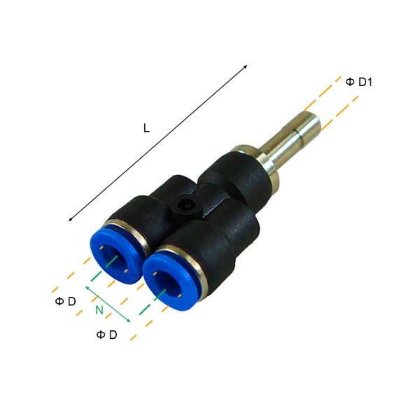 Złącza z tworzywa / mosiądz niklowany