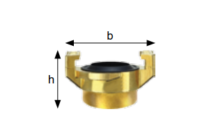 Złącza kłowe do wody GW, mosiądz, rozstaw kłów 40 mm T