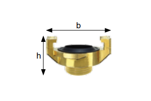 Złącza kłowe do wody GZ, mosiądz, rozstaw kłów 40mm Ty