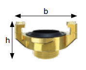 Złącza kłowe do wody GZ, mosiądz, rozstaw kłów 40mm Ty