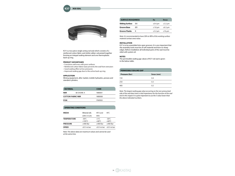 Uszczelnienie K37 6x14x6,2u/6,5k, Symbole uszczelnień kasta