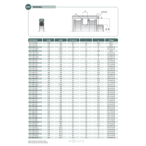 Uszczelnienie K17 8x3,1x2,2k/2,90x1,78, Symbole uszczelnień