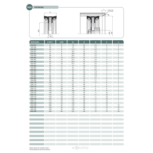 Uszczelnienie K26 25x8x14x22u/3,5x3, Symbole uszczelnień ka