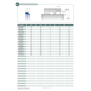 Uszczelnienie K07 PU 20x30x7k/10u, Symbole uszczelnień kast