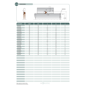 Uszczelnienie K150 24x15x3/5u, Symbole uszczelnień kastas O