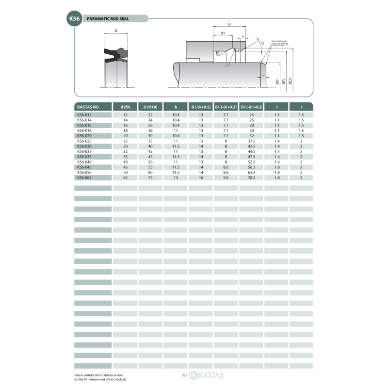 Uszczelnienie K56 12x22x7,7k/13k/10,4u/24, Symbole uszczelni
