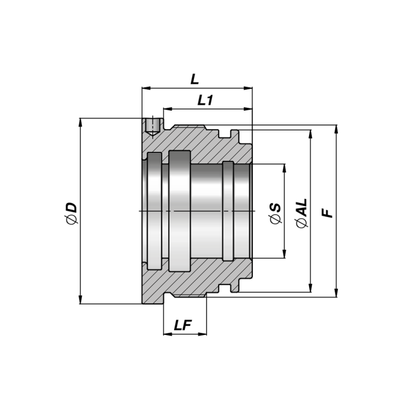 Dławnica C200 CGLM, Średnica tłoka: 40 mm, Tłoczysko: 20