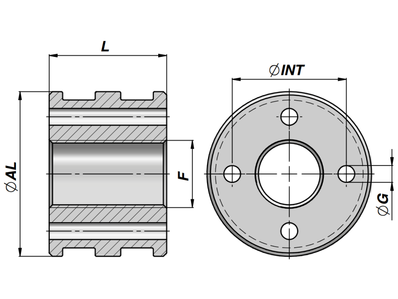 Tłok M250 CTT, Średnica tłoka: 30 mm, ØI-F - Średnica w