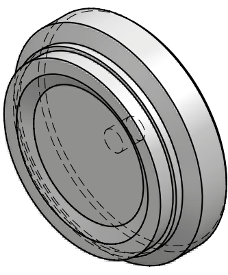 Dno cylindra CFPM, Średnica tłoka: 50 mm, Średnica zewnę