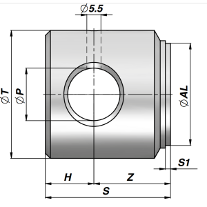 Dno cylindra CFHR, Średnica tłoka: 25 mm, Średnica zewnę