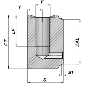 Dno cylindra CFVP, Średnica tłoka: 40 mm, Średnica zewnę