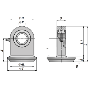 Dno cylindra CSTSNF, Średnica tłoka: 40 mm, Średnica zewn