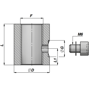 Wejście gwintowane z zaślepką CBSS, Rozmiar gwintu: 1/4" 