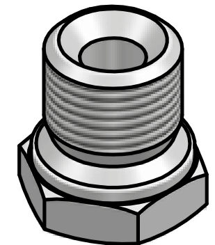 Przyłącze do spawania ze stożkiem 60° RV501, Rozmiar gwi