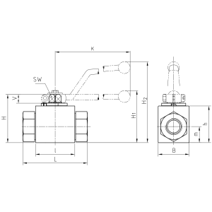Zawór kulowy gwintowany 2 drogowy DN4 - DN25 do 500 Bar, Ma