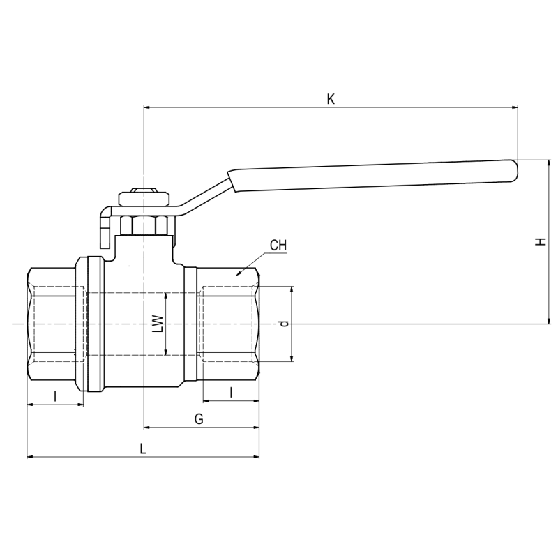 Zawór kulowy gwintowany  2 drogowy niskiego ciśnienia DN8 
