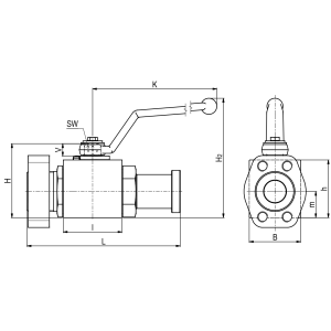 Zawór kulowy 2 drogowy z adapterem z dzielonym kołnierzem