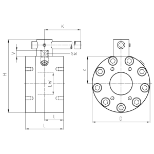 Zawór kulowy 2 drogowy z kołnierzem Metryczny/UNC Pojedyń