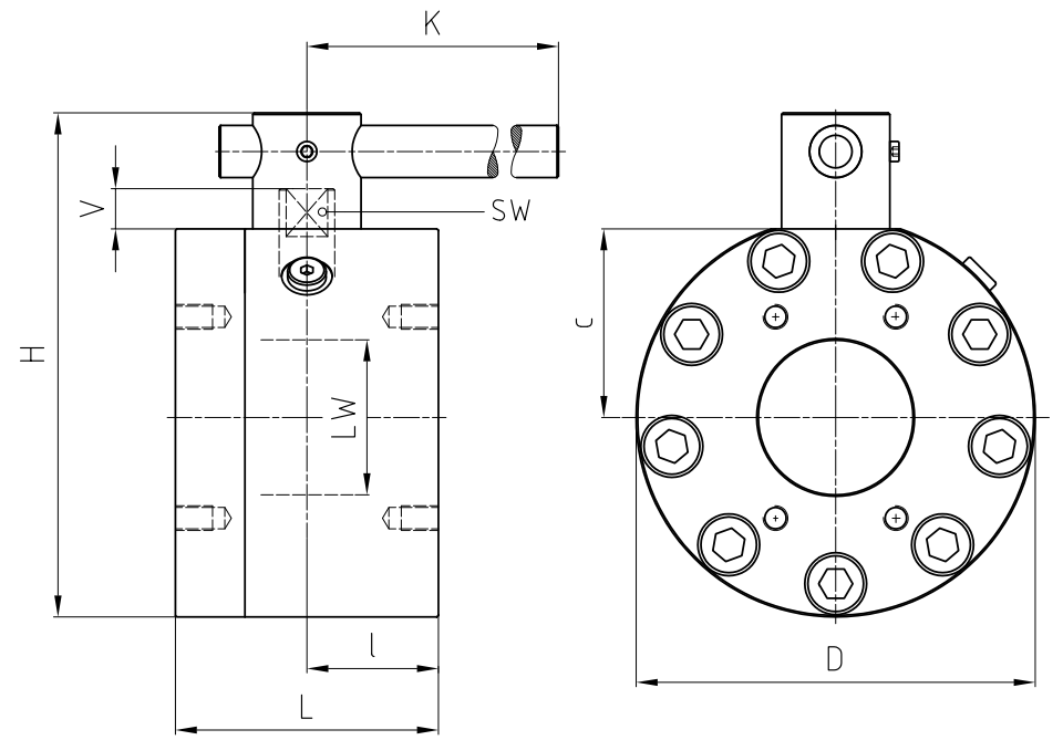 Zawór kulowy 2 drogowy z kołnierzem Metryczny/UNC Pojedyń