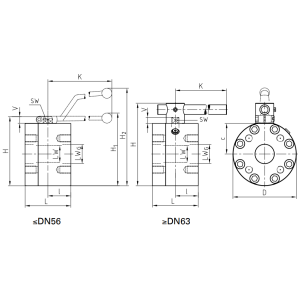 Zawór kulowy kołnierzowy 2 drogowy z kołnierzem z połąc