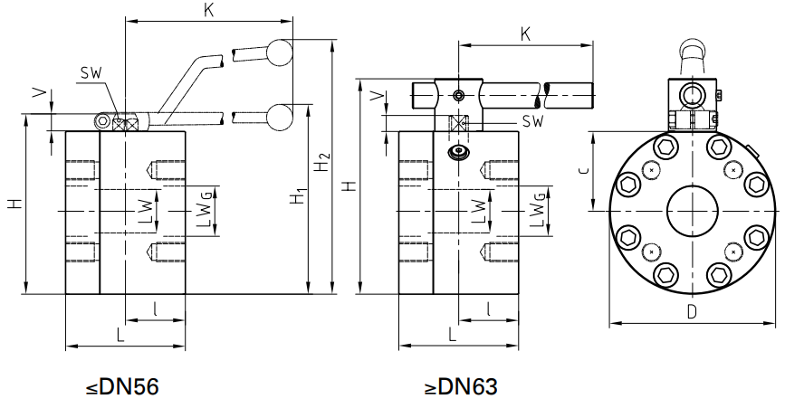 Zawór kulowy kołnierzowy 2 drogowy z kołnierzem z połąc
