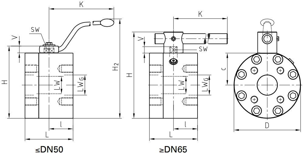 Zawór kulowy kołnierzowy 2 drogowy z kołnierzem z połąc