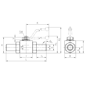Zawór kulowy 2 drogowy z końcówkami do wspawania DN10 - D