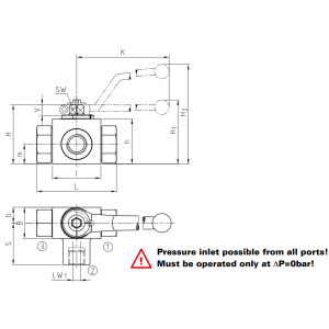 Zawór kulowy 3/2 drogowy DN4 - DN50 do 500 Bar (ciśnienie