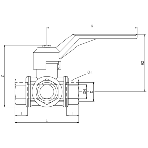Zawór kulowy gwintowany 3 drogowy niskiego ciśnienia DN6 -