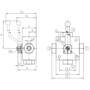Zawór kulowy gwintowany wielodrogowy DN4 - DN25/40 do 500 B