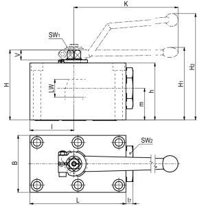 Zawór kulowy 3/2 drogowy do zamontowania na kolektorze(Ciś
