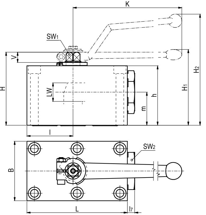 Zawór kulowy 3/2 drogowy do zamontowania na kolektorze(Ciś
