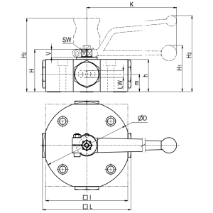 Zawór kulowy wielodrogowy do zamontowania na kolektorze DN6